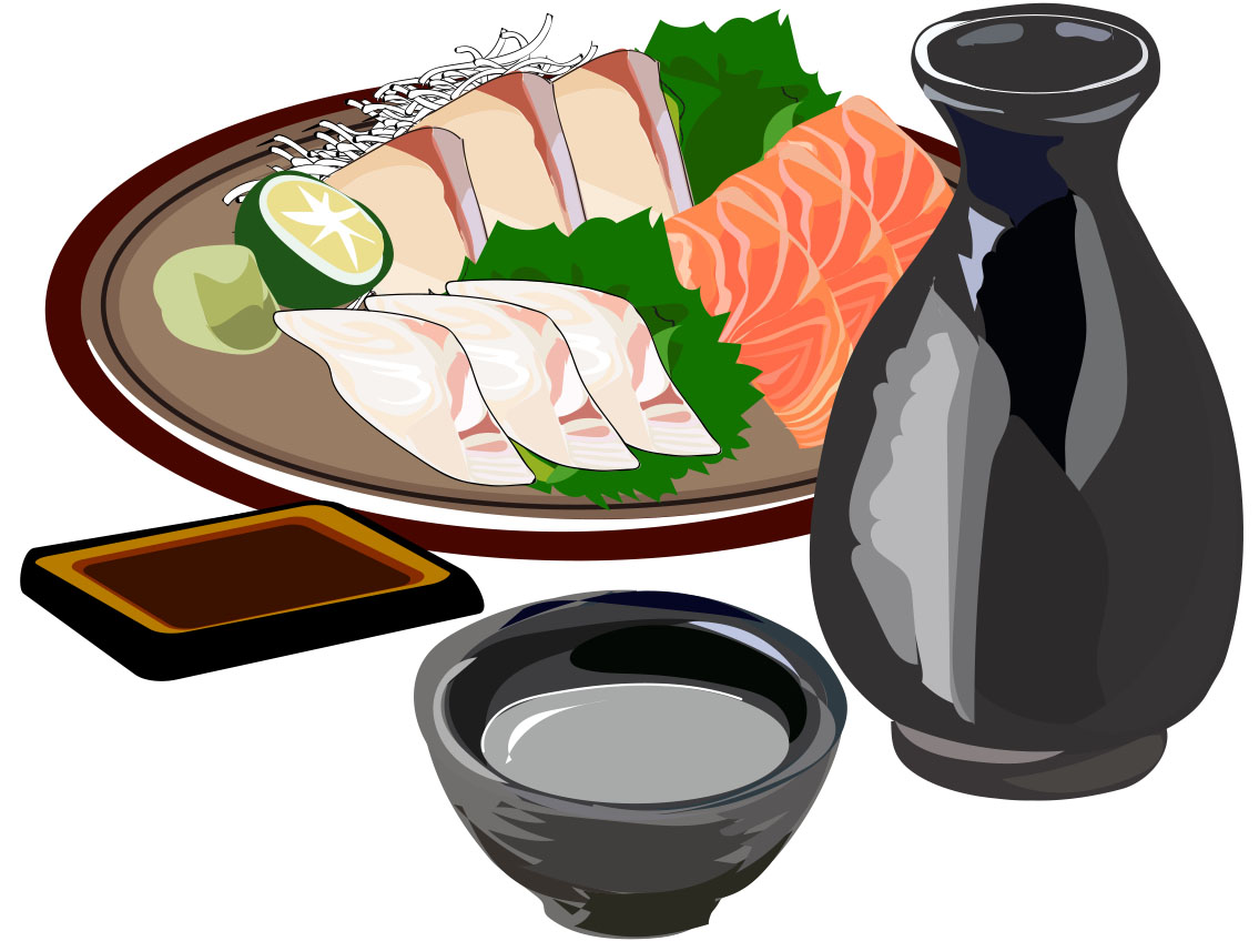 刺身と酒